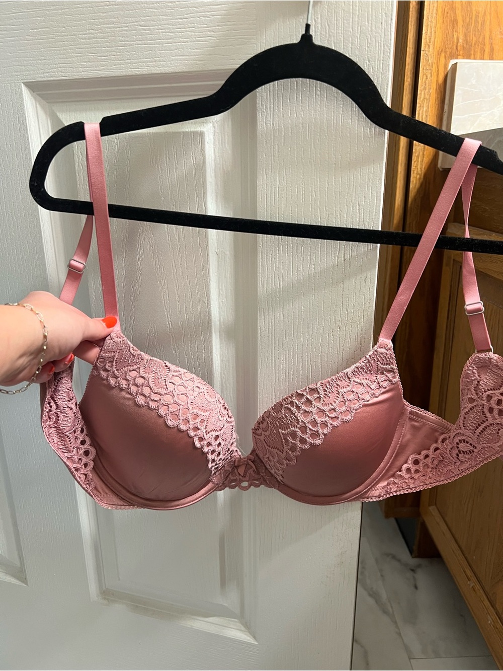 aerie Rose Pink Lace Demi Bra